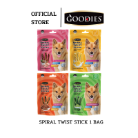 Goodies Spiral Twist Sticks  ขนมขัดฟันสุนัข ลดกลิ่นมูล ปริมาณ 450 กรัม ( แพ็ค 1 ถุง )