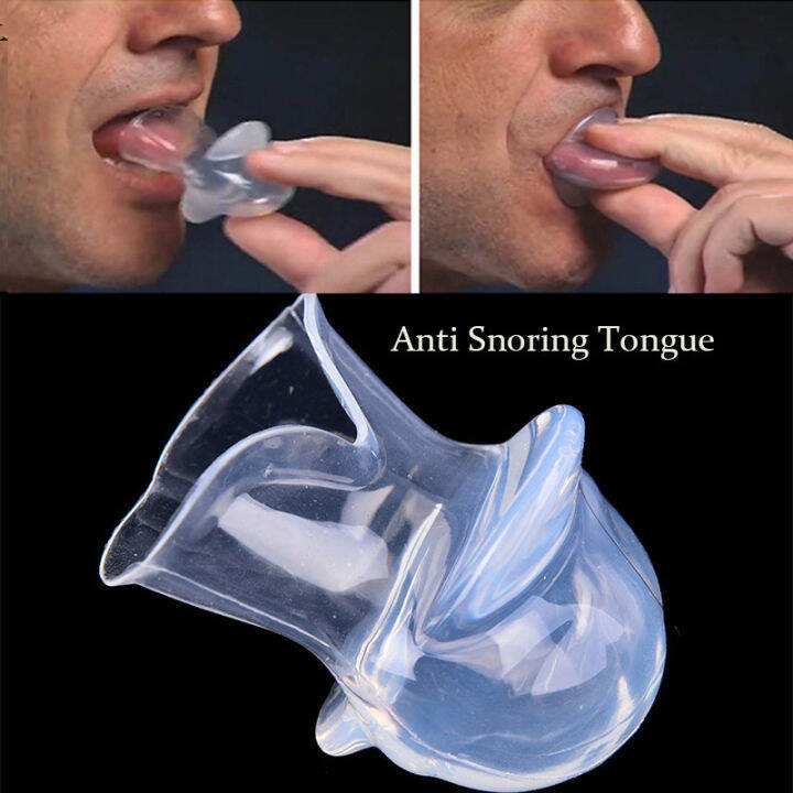 【CW】Tongue Anti Snoring Device ซิลิโคน Anti Snore อุปกรณ์ Apnea Aid
