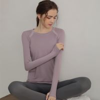 [COD] DS06 quick-drying sports top womens thin long-sleeved t-shirt fitness large size yoga running professional