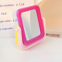 Metallic Portable Beauty Mirror Travel Handheld Mirror Square Mirror Square Shape Mini Hand-held