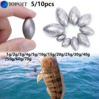 IOPOIT 5/10Pcs คุณภาพสูง น้ำหนัก Line Sinkers Sinker รูปมะกอก ขั้วต่อตะขอ ตกปลาตะกั่วตก