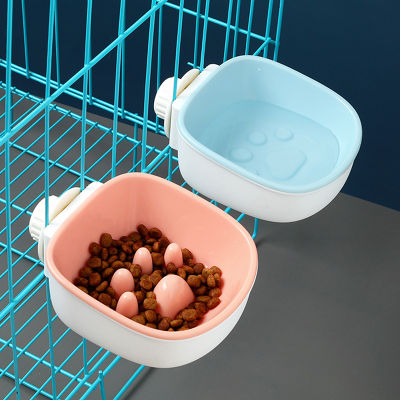 【Shanglife】 Dogs Cat Bowl Dish Stand No Spill Pet Food Anti Choking Bowl Hanging Cage Water Drinking Food Feeding Slow Feeder Dish