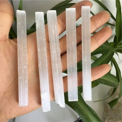 Natural White Selenite Crystal Stick Chips Gypsum Quartz Rough Minerals Reiki Specimen Point Healing Stone Home Decor DIY Cables Converters