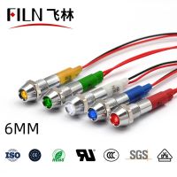 FILN Hot sale Metal 6mm 12v 24v 220v 110v equipment led pilot lights red green blue yellow white led indicator light