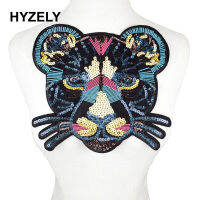 Hot 3d ขนาดใหญ่ gold sequins tiger head patch DIY เสื้อผ้า patches สำหรับเสื้อผ้าเย็บบนเสือดาวปัก applique งานฝีมือสติกเกอร์-pangyh