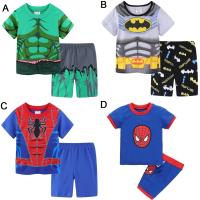 Age 1-7yrs Cotton Boys Kids Pjs Set Sleepwear Spiderman Pyjamas Toddler Pajamas Short Sleeve Homewear