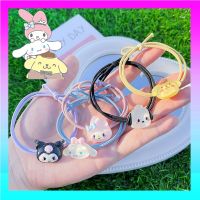 2ชิ้น Kawaii Sanrio My Melody Kuromi Cinnamoroll ภาพอนิเมะ Ruer Band ยางรัดผมบอลยางรัดศีรษะหางม้าของขวัญเครื่องประดับผม