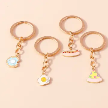 New Come On Duck Poached Egg Keychain Men And Women Couple Key