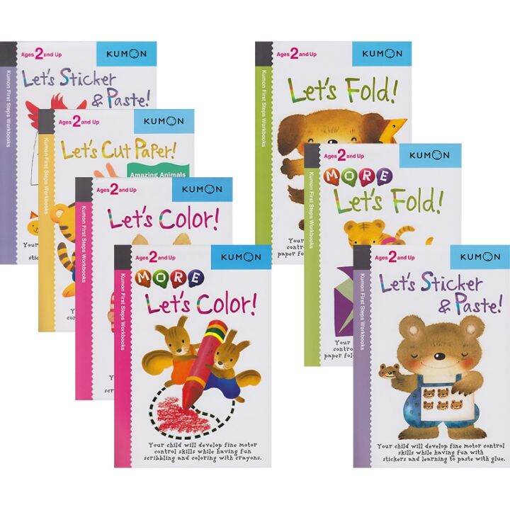 Kumon first steps workbooks sticker paste fold cut Lazada.co.th