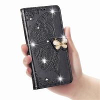 ซองใส่เคสสำหรับ Alcatel 1B 1L 1S (2022) (2021) (2020), Butterfly Diamond Rhinestone Leather Filp Cover เคสโทรศัพท์สำหรับ Alcatel 1B 1L 1S 2022 2021 2020