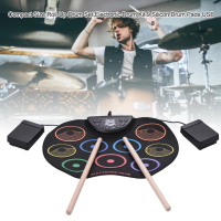 Portable Size Roll-Up Drum Set Electronic Drum Kit 9 Silicon Drum Pads ชุดกลองไฟฟ้าซิลิโคน 9 แผ่น