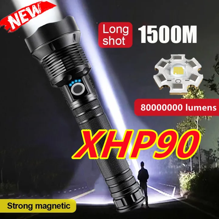 【Shipping From Philippines】Tactical Flashlight Torch XHP90.2 8000000LM