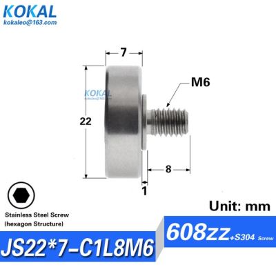 แบริ่งสกรูที่มีคุณภาพสูง M3/M4/M5/M6 Sus304สแตนเลสด้ามตลับลูกปืนเม็ดกลม Ntbg Bjl01แบริ่งเกลียวนอก608/626 1ชิ้น