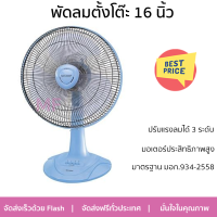 พัดลมตั้งโต๊ะ 16 นิ้ว SHARP PJ-TA163SB สีฟ้า ลมแรงพัดทั่วบริเวณ ใบพัดมีขนาดใหญ่ ปรับแรงลมได้ 3 ระดับ  มอเตอร์ประสิทธิภาพสูง รับประกันคุณภาพ