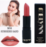 Melynn M02 Sunshine Sand ลิปสติกเนื้อแมท หรู ราคาถูก ทาปากติดแน่น ทนนาน เนื้อดี ไม่มีน้ำหอม ไม่มีสารเคมี ไม่ติดแก้ว ไม่หลุด ไม่มีตะกั่ว