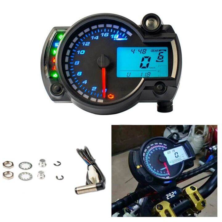 Geloo Universal Digital Motorcycle Gauge: Speedometer, Odometer