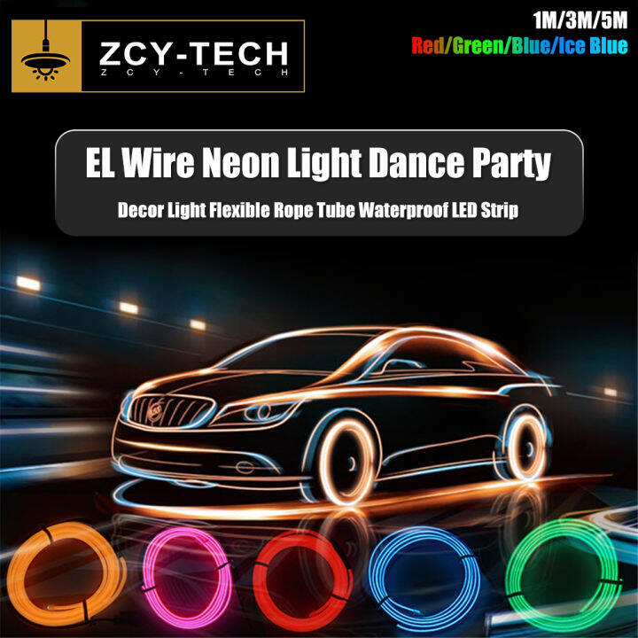 ZCY DIY Neon Light Creative LED Lamp Flexible EL Wire Rope Tube
