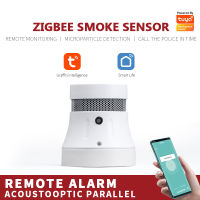 Tuya Zigbee เครื่องตรวจจับควันอัจฉริยะเซ็นเซอร์ระบบเตือนภัยการรักษาความปลอดภัยชีวิตสมาร์ท /Tuya App ควันปลุกไฟป้องกัน