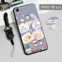 ?เคสซิลิโคน VIVO V5 Plus/1611/Y11 (2019)/1906/V1930A/Y19(2019) แบบใหม่/U3/Y5S/V1934A/V1941A/Y21/Y22/Y25/Y27/Y927/Y627นิ่มลายการ์ตูนฝาครอบโทรศัพท์มือถือที่มีรูปแบบวงแหวนและเชือกเดียวกัน