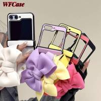 WFCase ปลอกสำหรับ Samsung Z Flip5 Samsung Z Flip4 Samsung Z Flip3เคสโทรศัพท์มีกล้องแบบพับเก็บได้ (+ สายรัดข้อมือ) เคสป้องกันกล้องเต็มรูปแบบ