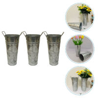 Dulrua 3pcs Metal Flower Pot Multi-functional Flower Plant Bucket แจกันที่มีด้ามจับ