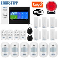 【hot】✇™❄  4.3 Inch TFT Tuya WIFI Burglar Security Alarm System Wire Detector Smoke