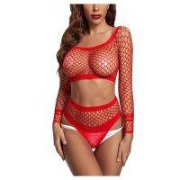 Erotic Lingerie Womens Sexy Tight Fishnet Lingerie Sexy Hot Tops Panties Set Babydoll Mesh Perspective Two-Piece Set Lingirie