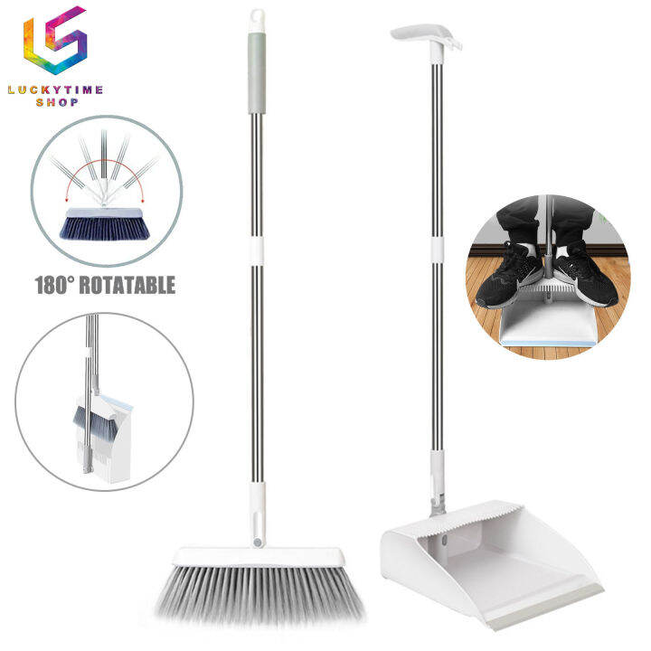 Household Cleaning Tools Foldable Broom and Dust Pan Set | Lazada PH