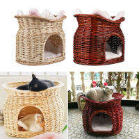 BingoPaw เตียงแมว Rattan Cat Bed with Cushion ที่นอนแมว เบาะ ที่นอนสัตว์เลี้ยง มี 2 สี