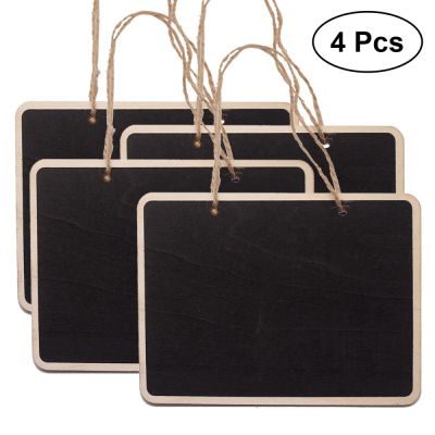 4PCS Mini Chalkboards Rectangular Hanging Blackboard Double Sided Chalkboard Wedding Party Table Number Place Tag Message Board