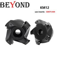 BEYOND 45 องศา KM12 50-22-4T 63-22-4T CNC 80-27-5T หัวกัดใบหน้า 50mm 63mm 80mm 100MM SEKT1204 เครื่องมือสําหรับอลูมิเนียม