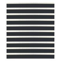 10pcs 40 Pin Single Row Straight Female Pin Header Connector Strip High Quality 2.54mm Black OH