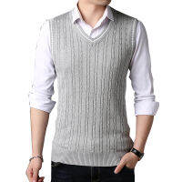 2021TFETTERS Men Clothes 2021 Autumn Winter New Classic V-neck Sleeveless Sweater Mens Knitwear Wear Fashion Black Slim Sweaters