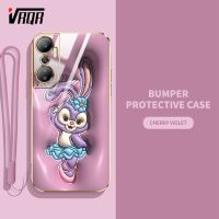 เคสโทรศัพท์ VRQR 3D Visual Effects สำหรับ Infinix Hot 20 4G X6826 X6826B X6826C Hot 20S X6827 กระต่ายน่ารักการ์ตูนซิลิโคนแบบนุ่มตัวป้องกัน TPU สายคล้อง