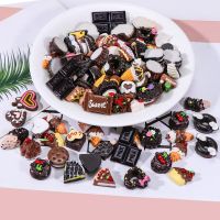 10/20Pcs Chocolate Cake Resin Ornament Flatback Cabochon DIY Craft Scrapbooking Embellishment Bow Accessories Phone Shell Arts