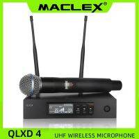 ไมโครโฟนไร้สายระบบการแสดงบนเวทีเบต้า58 SM Maclex QLXD4 UHF Profeesional สองความหลากหลายที่แท้จริง