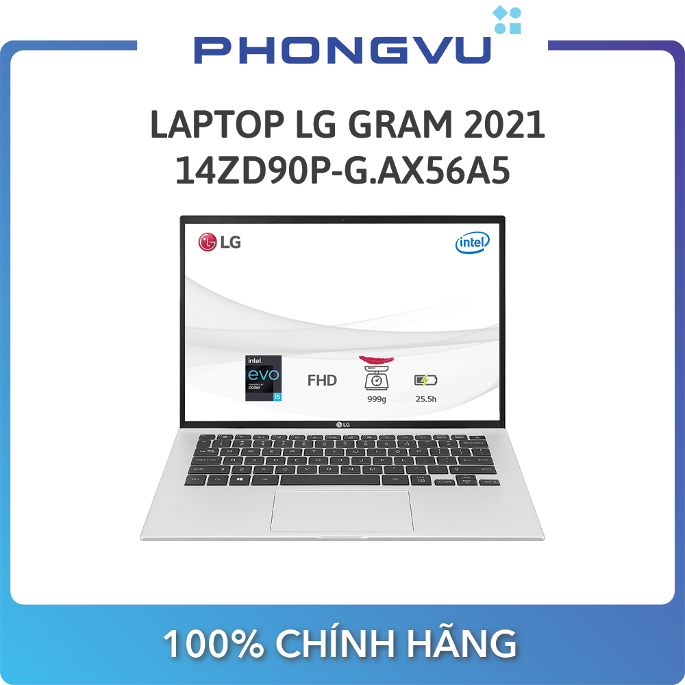 Laptop LG Gram 2021 14ZD90P ( 14 inch WUXGA/ i5-1135G7/16GB/512GB SSD/Free DOS) (Bạc)