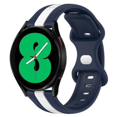 สำหรับ Samsung Galaxy Watch4 44มม. 20มม. ตัวล็อกแบบผีเสื้อแถบสองนาฬิกาซิลิโคนสี