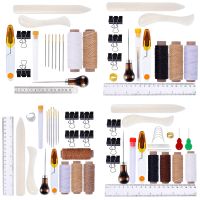 Bookbinding Kit Starter Tools Set Bone Folder Paper Creaser Waxed Thread Awl Large-Eye Needles for DIY Book Binding