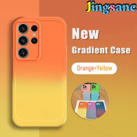 Jingsanc การไล่ระดับสีปลอกสำหรับ Samsung Galaxy S23อัลตร้า5G/S23 + 5G S23บวก5G/S23 5G เคสนิ่มใส่โทรศัพท์ TPU กล้องรวมทุกอย่างป้องกันการกระแทกฝาหลัง A33-1