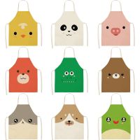 Antifouling Kitchen Apron Cute Animal Cotton Linen Sleeveless Man Women Chef Cooking Aprons Kitchen Accessories 68X55CM Aprons