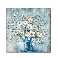 Flower Pictures Wall Decor Flower Art Canvas Pictures White Flower In Blue Vase Waterproof Wall Decor Flower Painting Pictures No Fadef or Gallery Bedroom Aesthetic Room reliable