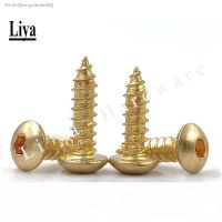 ❂⊕ 10pcs M3 M4 Titanium Plating Gold Hexagon socket tapping screw with half round head and mushroom head