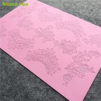 【YF】 Mom Pea YS8082 Swag   Flower Lace Pad Cake Decoration Fondant 3D Mold Food Grade Silicone Mould