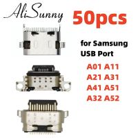 AliSunny 50pcs USB Connector สําหรับ SamSung Galaxy A01 A11 A21 A31 A41 A51 A32 A52 A72 Dock Port Jack ช่องเสียบชาร์จ