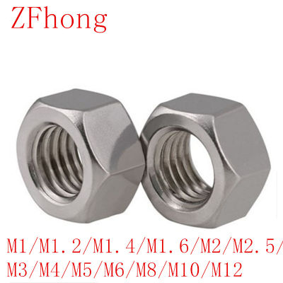 5-50 ชิ้นเมตริกด้าย M1/m1.2/m1.4/m1.6/m2/m2.5/m3/m4/m5/m6/m8/m10 M12 สแตนเลส Hex Nuts DIN934 Hexagon Nut Screw Nut-Shop5798325