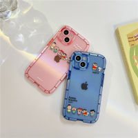 Fluorescent Soft Case สำหรับ IPhone 11 12 13 Pro Max การ์ตูนน่ารักภาษาอังกฤษ Crayon Shin-Chan เพื่อนปกหลัง XR XS Max Luminous คู่กันกระแทกเคสโทรศัพท์