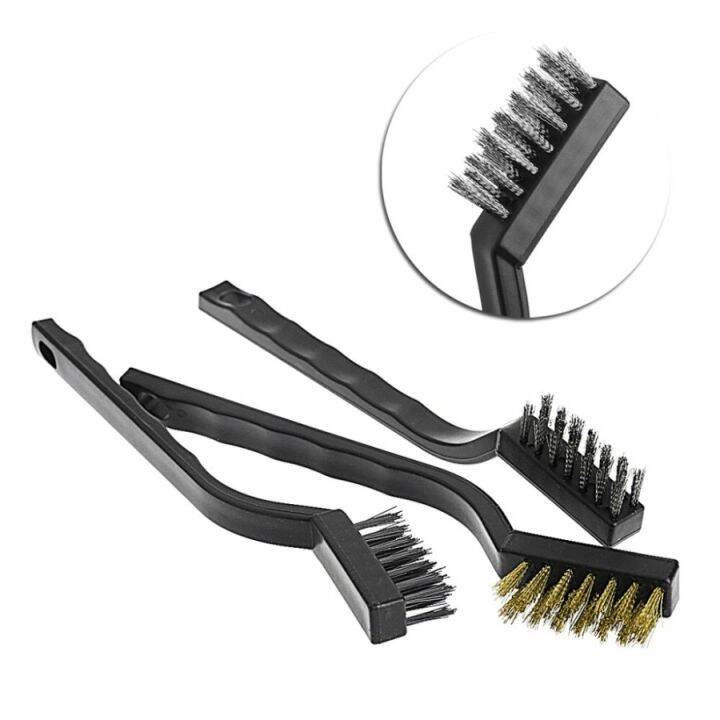 Sikat Kawat Pembersih Karat Kuningan Baja Metal Nylon 3in1 Wire Brush