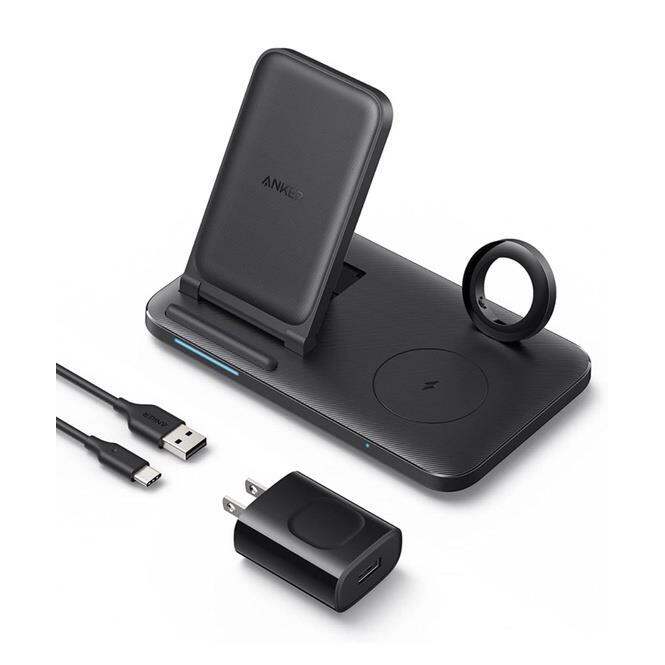 Anker Foldable 3in1 Wireless Charging Station with Adapter 335