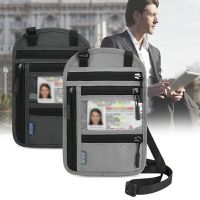 SPEVT กระเป๋าหนังสือเดินทางป้องกันไนลอน RFID กันน้ำพร้อมกระเป๋าที่ซ่อนความปลอดภัยสายคล้องคอที่สามารถปรับได้อเนกประสงค์กันขโมยกระเป๋าสตางค์คล้องคอสำหรับผู้ชายและผู้หญิง